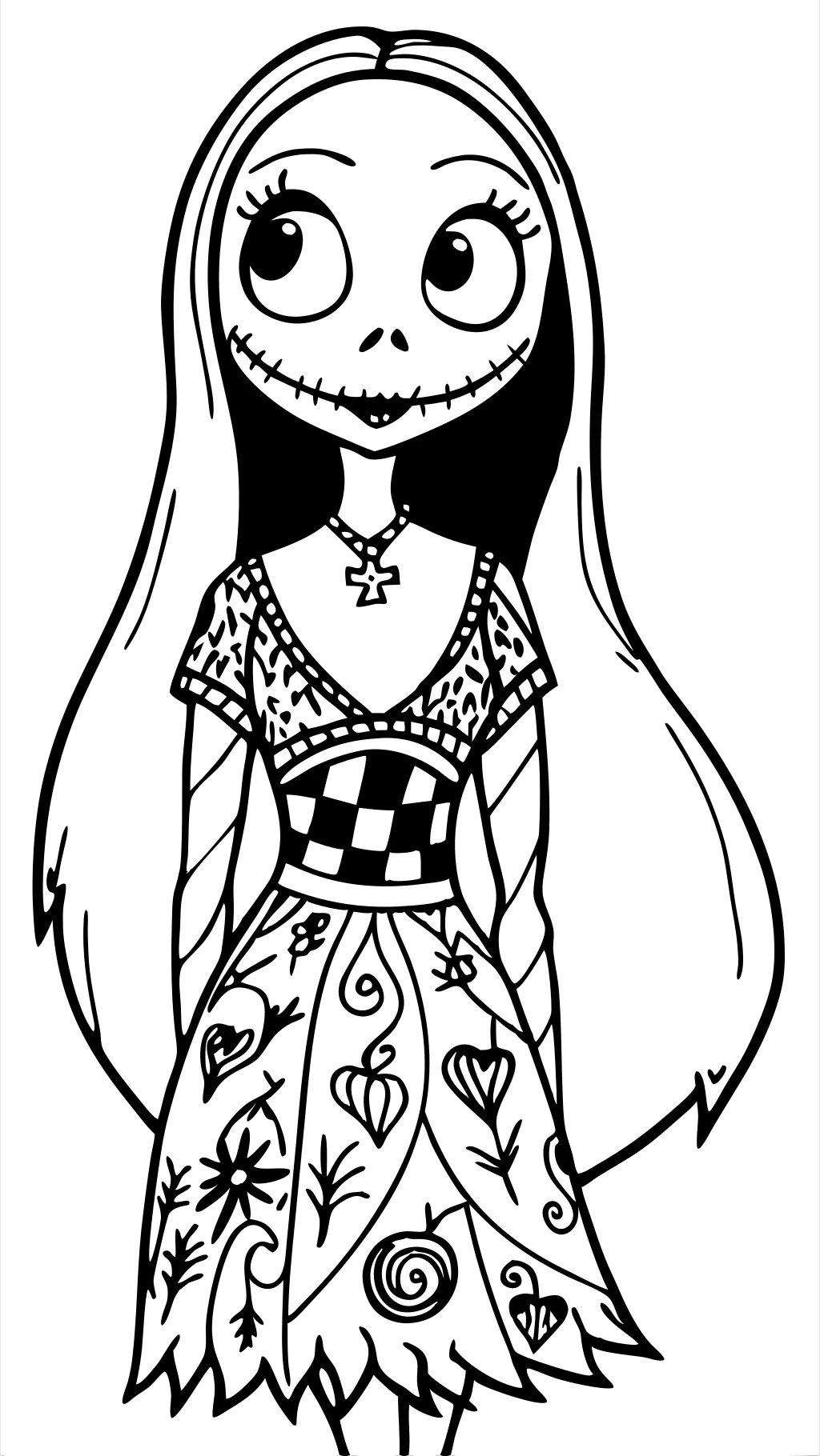 sally nightmare before christmas coloring pages